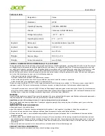 Preview for 2 page of Acer SK-9662 Product Manual