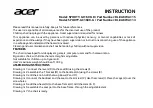 Предварительный просмотр 3 страницы Acer SPORTY-GC1600-R Assembly Instruction Manual