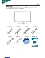 Предварительный просмотр 6 страницы Acer T230H - Bmidh Wide Touch Screen Display User Manual