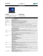 Preview for 1 page of Acer TravelMate Timeline 8371 Specifications