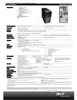 Preview for 2 page of Acer Veriton M498G Specifications