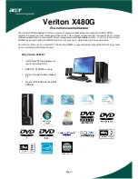 Acer Veriton X480G Specifications предпросмотр