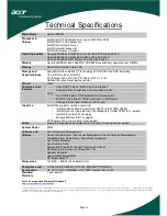 Предварительный просмотр 2 страницы Acer Veriton X480G Specifications