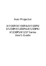 Acer X1130PA Series User Manual предпросмотр