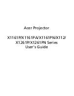 Предварительный просмотр 1 страницы Acer X1161P User Manual