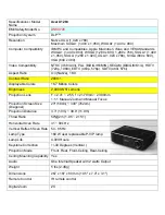 Preview for 1 page of Acer X1260 Serie Specification Sheet