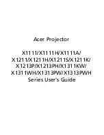 Acer X1311WH Series User Manual предпросмотр