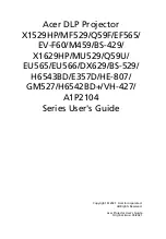 Preview for 1 page of Acer X1529HP Series User Manual