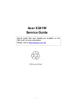 Acer X241 Service Manual preview