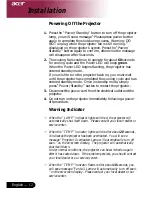 Preview for 12 page of Acer XGA single chip 0.7" DLPTM projector User Manual