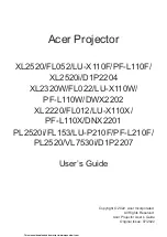 Preview for 1 page of Acer XL2520 User Manual