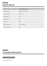 Preview for 11 page of acerpure clean Lite HV312-10W User Manual