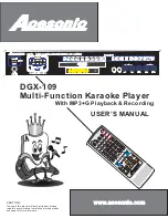 Acesonic DGX-109 User Manual preview