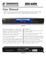 Preview for 1 page of Acesonic KOD-1000 User Manual