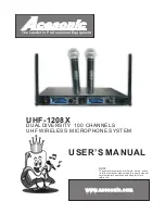 Acesonic UHF-1208X User Manual preview