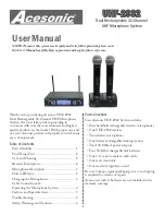 Acesonic UHF-2932 User Manual preview