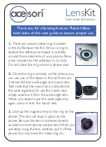 Preview for 1 page of Acesori LensKit User Manual & Warranty