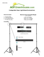 Предварительный просмотр 1 страницы ACF Greenhouses Collapsible Grow Light Stand Instructions