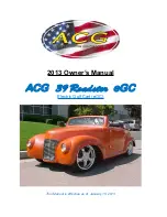 Preview for 1 page of ACG 2013 ACG 39 Roadster eGC Owner'S Manual