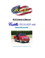 Preview for 1 page of ACG California Roadster eGC 2012 Owner'S Manual