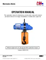 Preview for 1 page of ACI Hoist & Crane MH Operation Manual