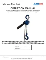 ACI Hoist & Crane MLH-005 Operation Manual preview