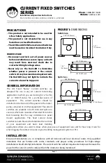 aci CURRENT FIXED SWITCHES Series Installation & Operation Instructions предпросмотр