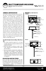 Preview for 1 page of aci DUCT TEMPERATURE Series Installation & Operation Instructions