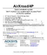 Preview for 22 page of Acksys AirXroad/4P Hardware Installation