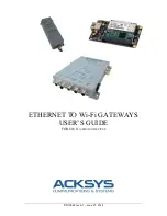 Acksys ETHERNET TO Wi-Fi GATEWAYS User Manual preview