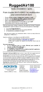 Предварительный просмотр 1 страницы Acksys RuggedAir100 Quick Installation Manual