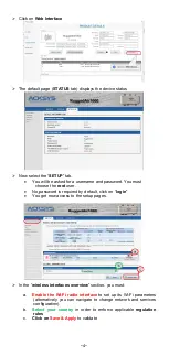 Предварительный просмотр 20 страницы Acksys RuggedAir1000 Quick Installation Manual