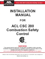 Preview for 1 page of ACL CSC 200 Installation Manual