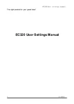 Preview for 1 page of ACLAS EC320 User Settings Manual