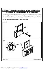 Предварительный просмотр 2 страницы Acme Furniture Vidalia 27325 Assembly Instruction