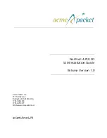 Preview for 1 page of Acme Packet Net-Net 4250 SD Installation Manual