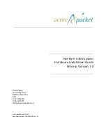 Acme Packet Net-Net 6300 Hardware Installation Manual preview