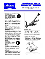 ACME DTP-125 Operation, Parts And Safety Manual preview