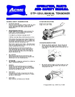 ACME DTP-125UL Operation, Parts And Safety Manual предпросмотр