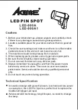 Preview for 1 page of ACME LED-900 A Quick Start Manual