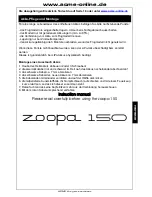 Предварительный просмотр 7 страницы ACME zoopa 150 Instruction Manual