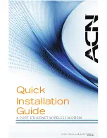 Preview for 1 page of ACN 4-POR T E THERNE T WIRELESS MODEM Quick Installation Manual