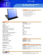 Preview for 1 page of Acnodes RP 1192 Specifications