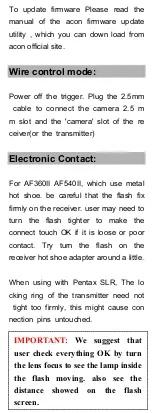 Preview for 6 page of Acon R930 P-TTL User Manual