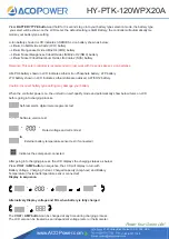 Preview for 10 page of ACOPOWER HY-PTK-120WPX20A User Manual