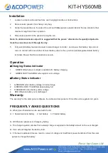 Preview for 2 page of ACOPOWER KIT-HYS100MB Quick Start Manual