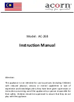 Предварительный просмотр 1 страницы Acorn AC-268 Instruction Manual