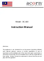 Предварительный просмотр 1 страницы Acorn DC-160 Instruction Manual