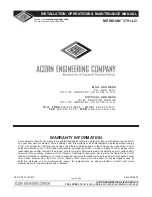 Preview for 28 page of Acorn Meridian 3791-LO Installation, Operation And Maintenance Manual