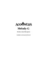 Acoustas Melody-G Installation And Operation Manual preview